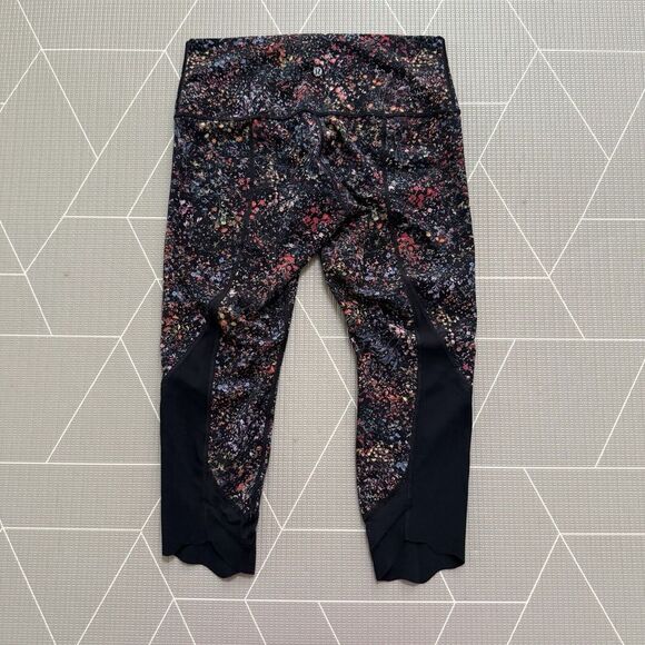 Lululemon Wunder Under Crop Leggings Size 12 Flowerescent Floral Print - Picture 4 of 12
